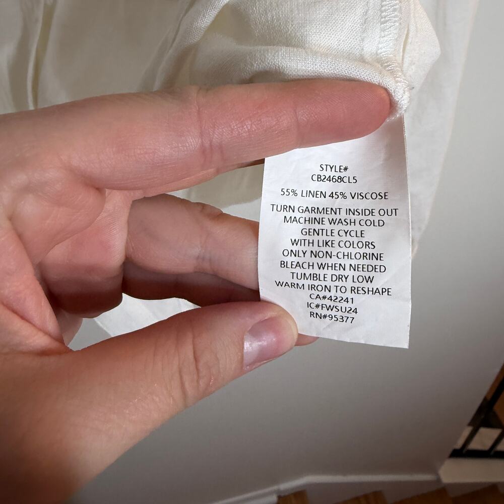 Sanctuary White Linen Tie Front Blouse - Picture 4 of 5